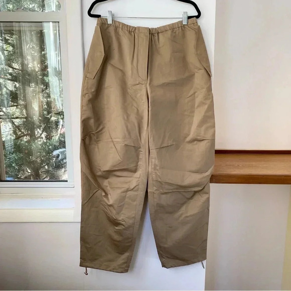 NWT The Row Antica Pant Parachute Cargo Utility Wide Leg Cotton Silk Taupe 8 - Picture 14 of 17